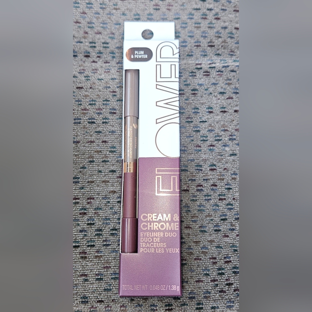 Flower Beauty Eyeliner Duo Cream & Chrome in Plum & Pewter 0.048oz Discontued